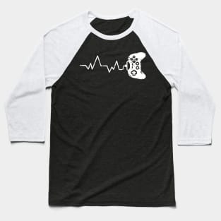 Gamer Heartbeat Video Game Fan Lover Gift Baseball T-Shirt